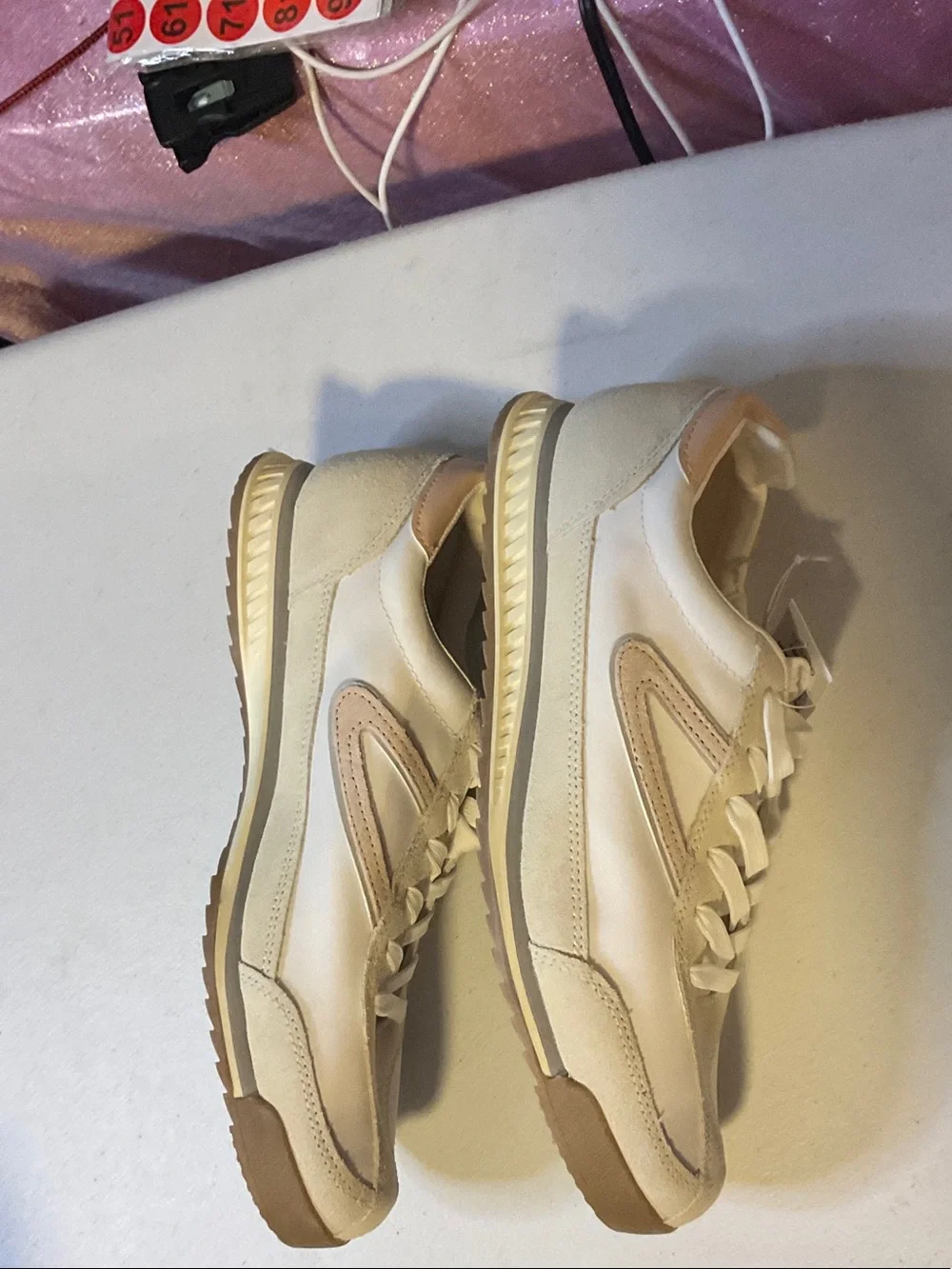 Shoes 5 - Tretorn Cream White and Tan Women's Sneakers